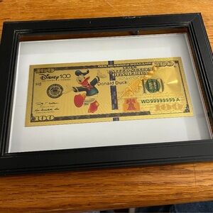 Disney Gold Donald Duck Commemorative Bill Framed Print